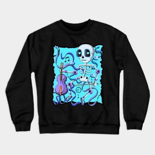 The Skeleton Violin Lover- Día De Los Muertos- Violin music Lover Crewneck Sweatshirt